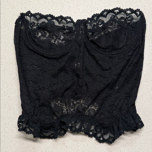Vintage Y2KElegant Black Lace Bustier - Picture 1 of 8
